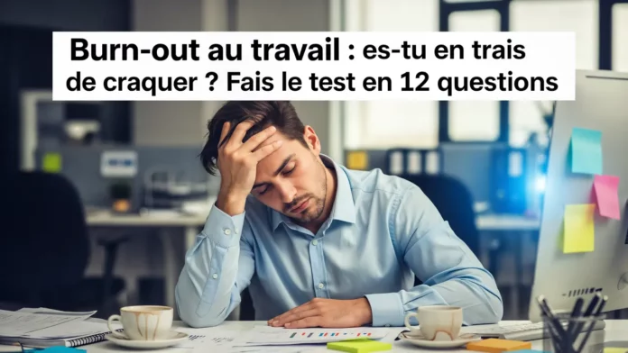 Salarié épuisé devant son ordinateur, montrant des signes de fatigue et de surcharge mentale au travail.